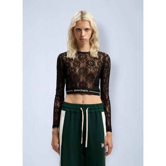 Palm Angels Women Classic Logo Lace Top